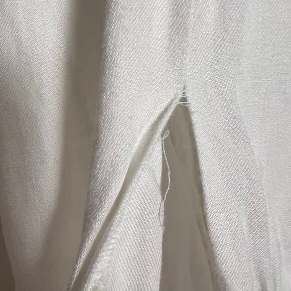 Saunders Collective White Halter Linen Blend Sleeveless Midi Dress Size 4 - Picture 13 of 13